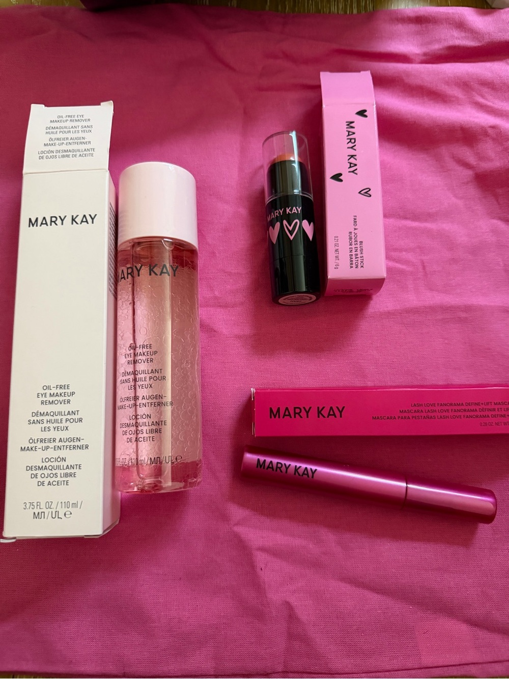 Mary Kay Eye Makeup Remover & blush stick and mascara